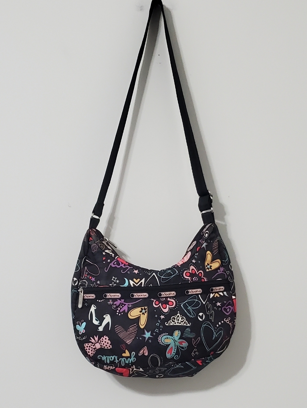 LeSportsac Hobo Shoulder Bag Retired Girl Talk Print